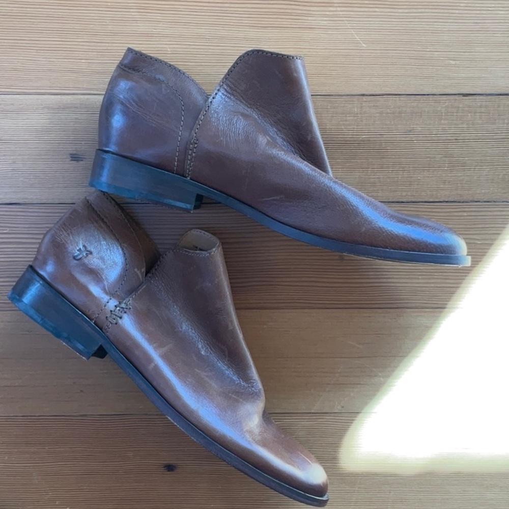 Frye Elyssa Cognac Leather Shooties sz10 - Picture 2 of 10